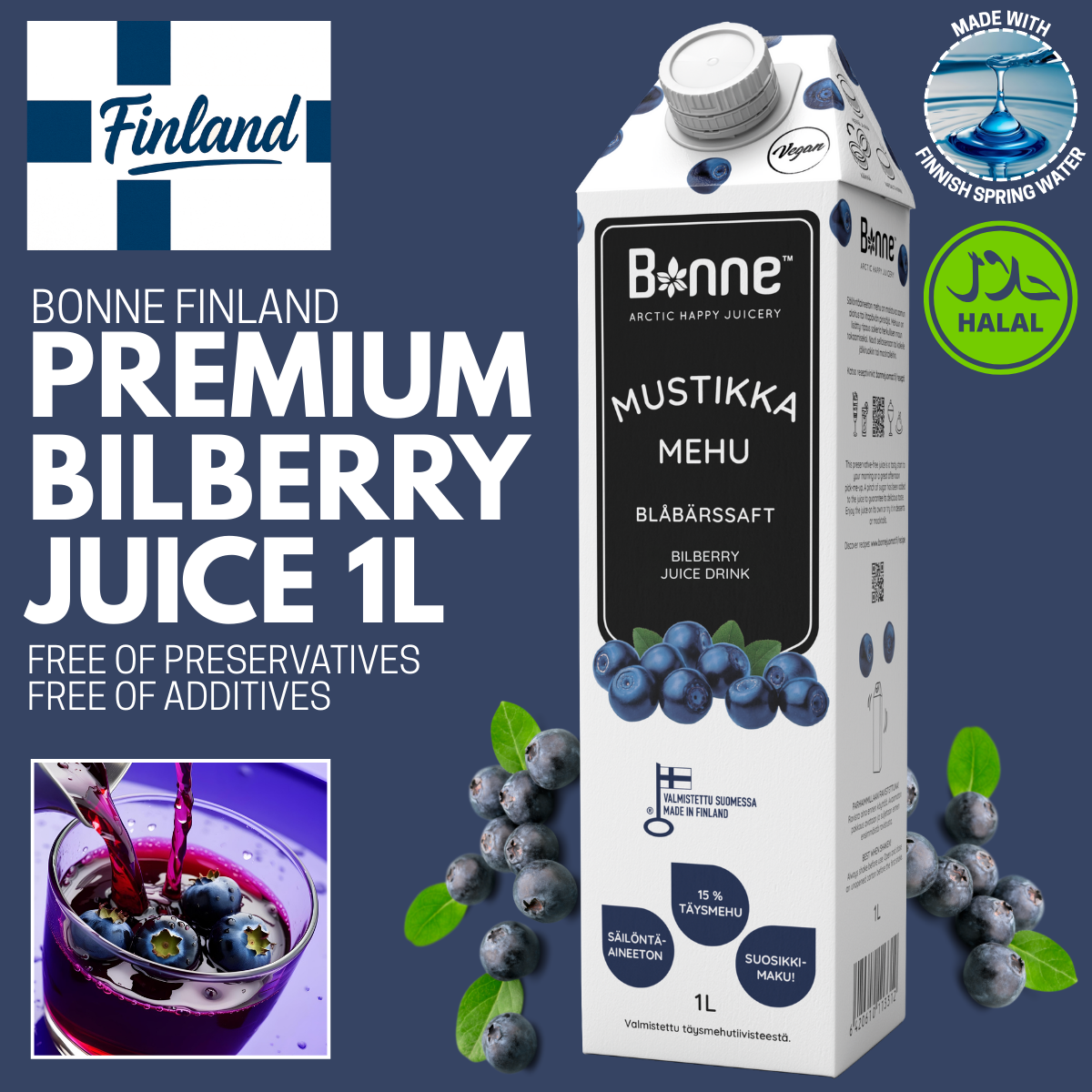 Bonne Bilberry Juice - 1L