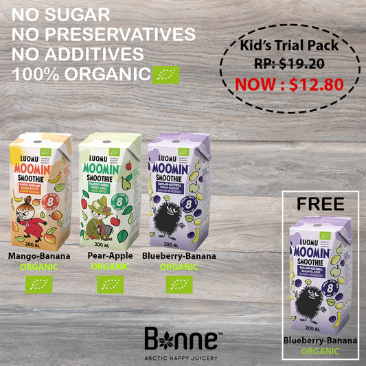 Bonne Kid’s Organic Smoothie Trial Pack (3 FREE 1)