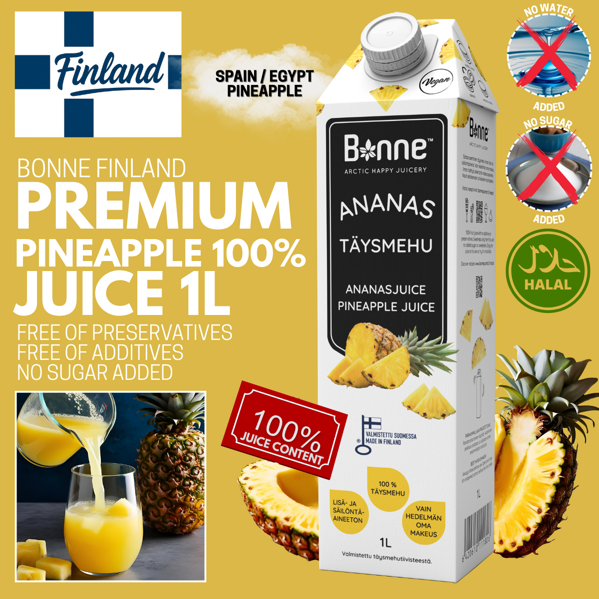Bonne Pineapple Juice - 1L