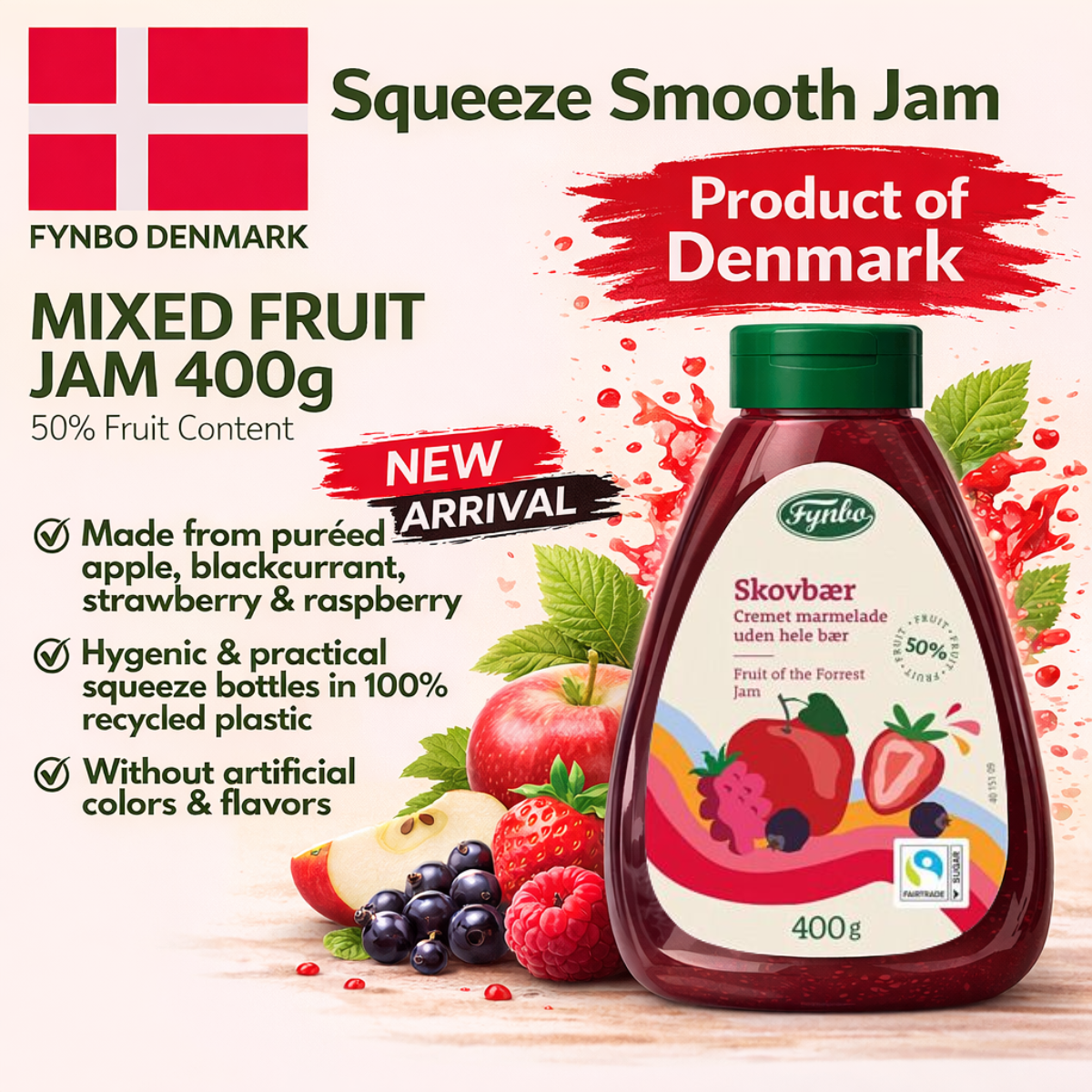 FYNBO Mixed Berries Squeeze Jam 400g