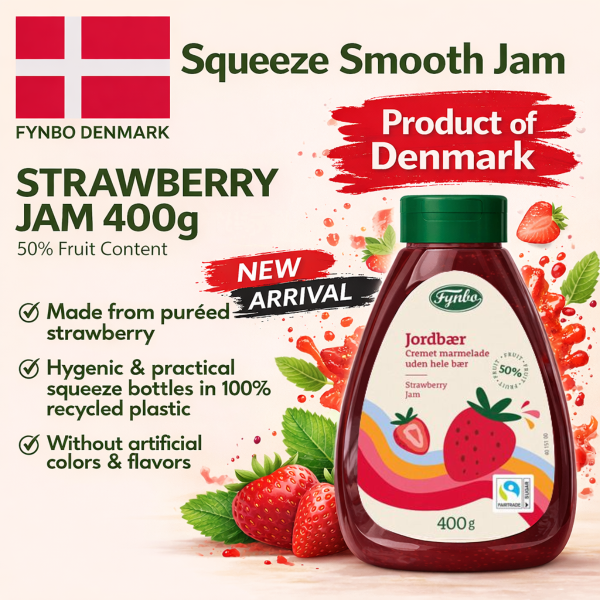 FYNBO Strawberry Squeeze Jam 400g