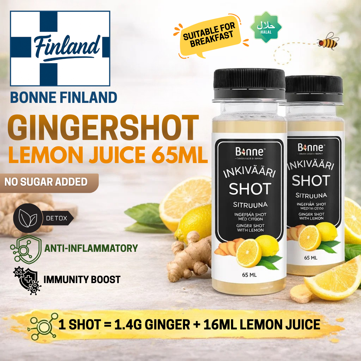Bonne Ginger Shot - Lemon - 65ml