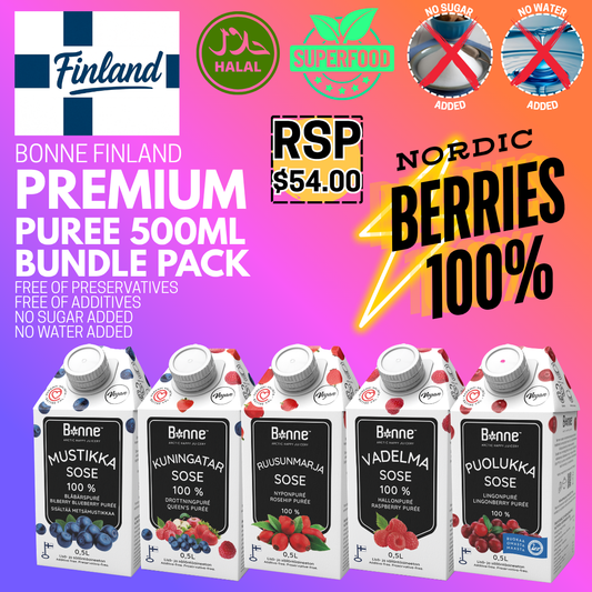 [HEALTH BUNDLE] Bonne Premium 100% Power Berries Puree (Pack of 5)