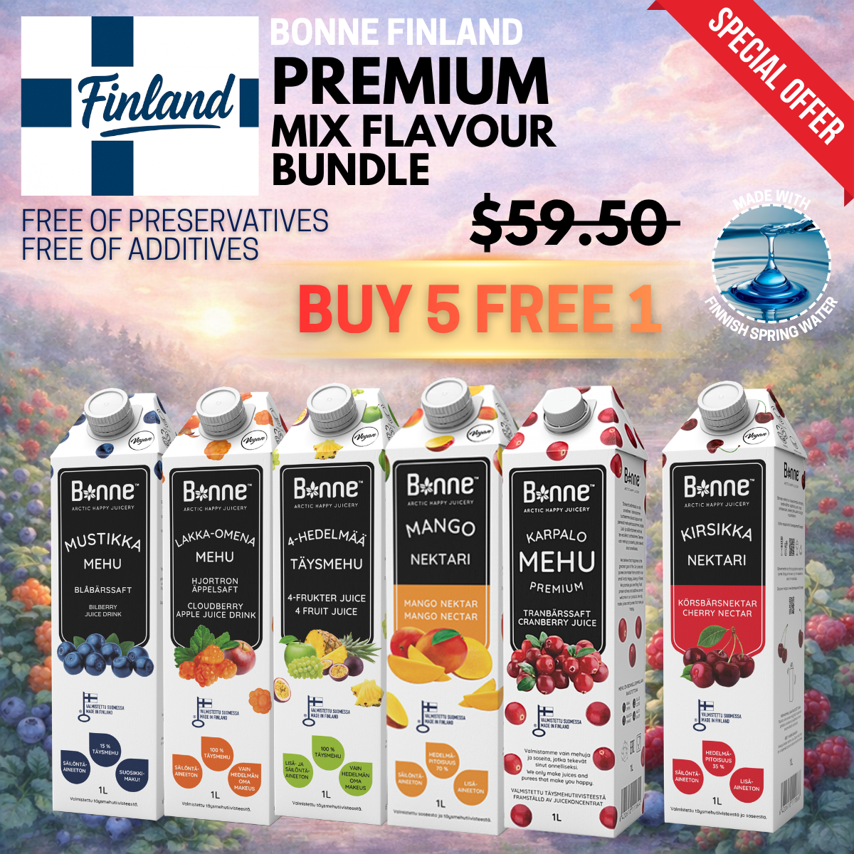 [DISCOVERY BUNDLE] Bonne Mix Flavours 1L (5FREE1)