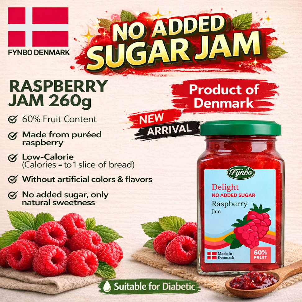 FYNBO Raspberry Jam (No Sugar Added) 260g