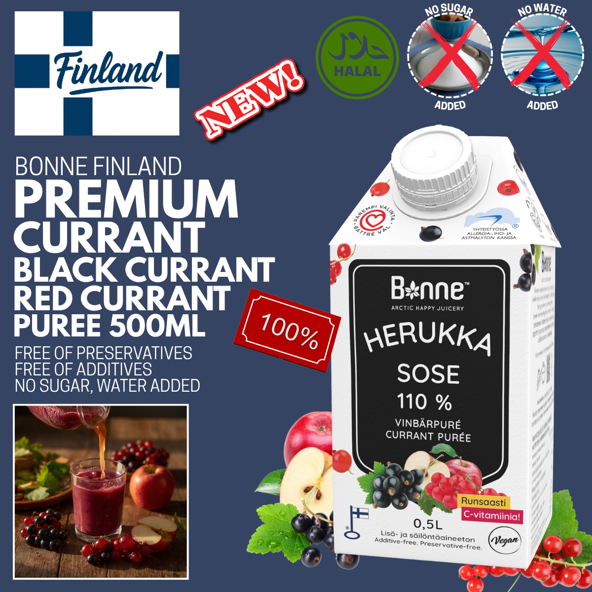 Bonne Currant (Red/Black) Puree - 500ml