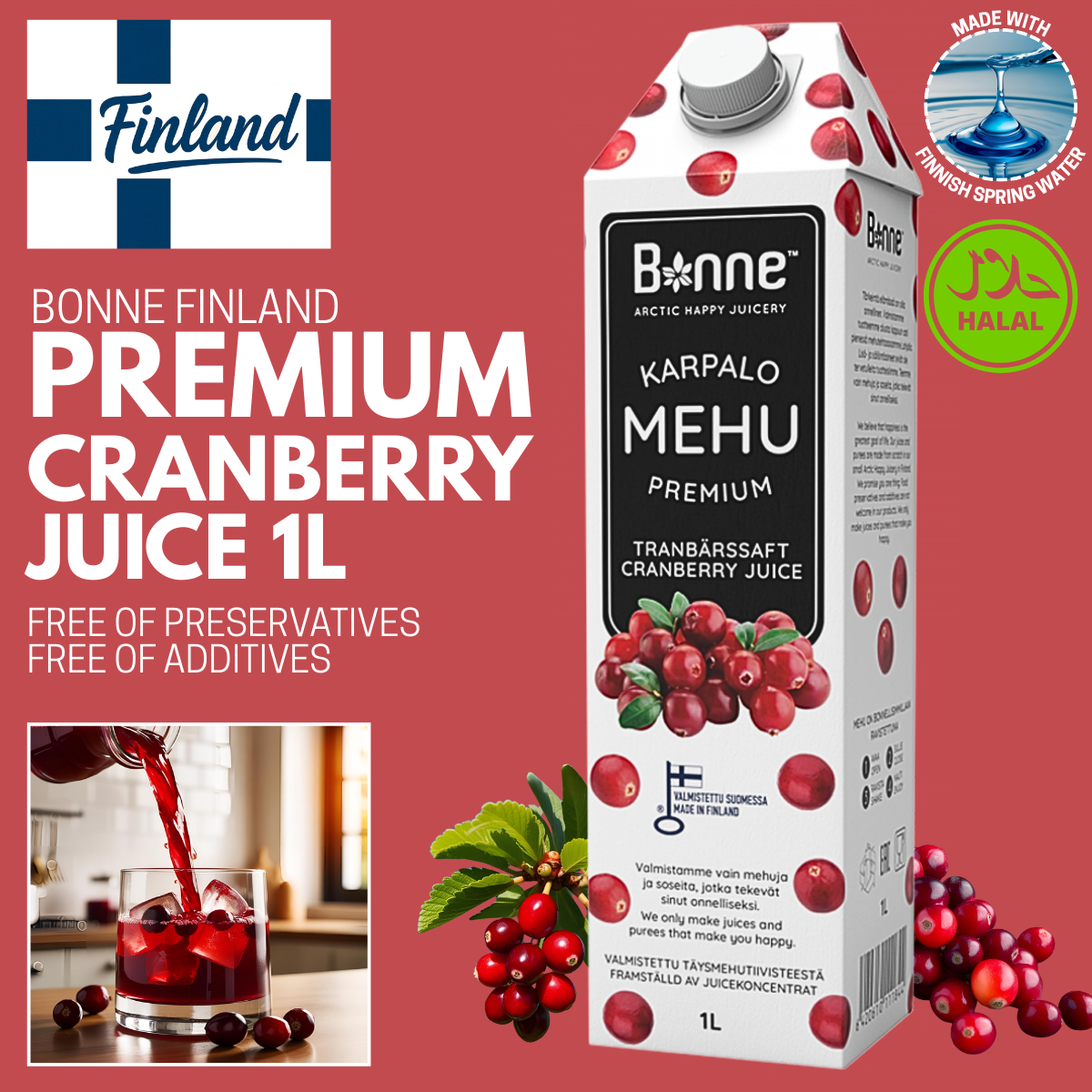 Bonne Cranberry Juice - 1L